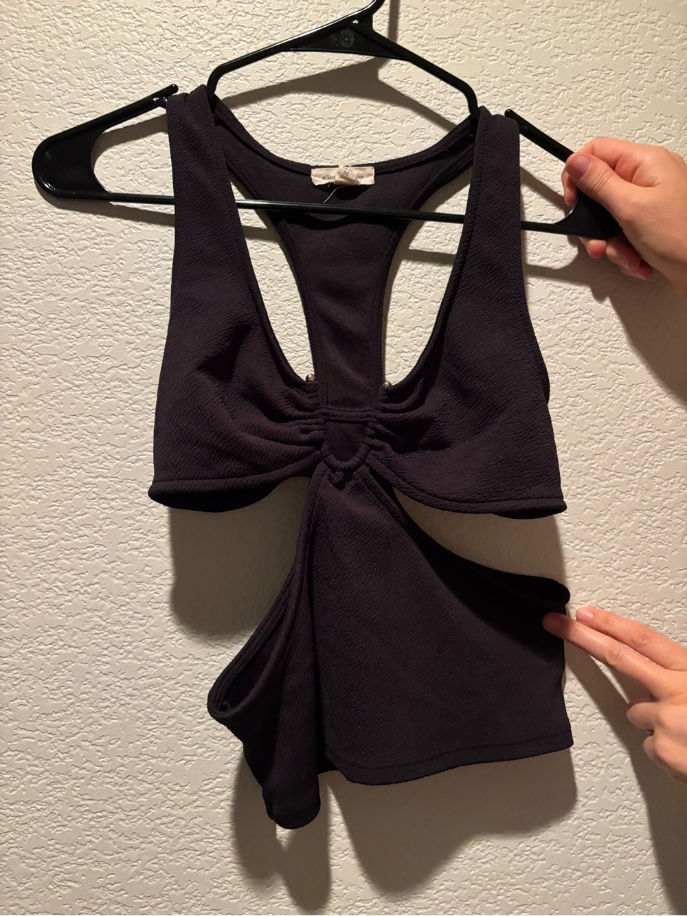 silence + noise Black Twist-Knot Racerback Tank